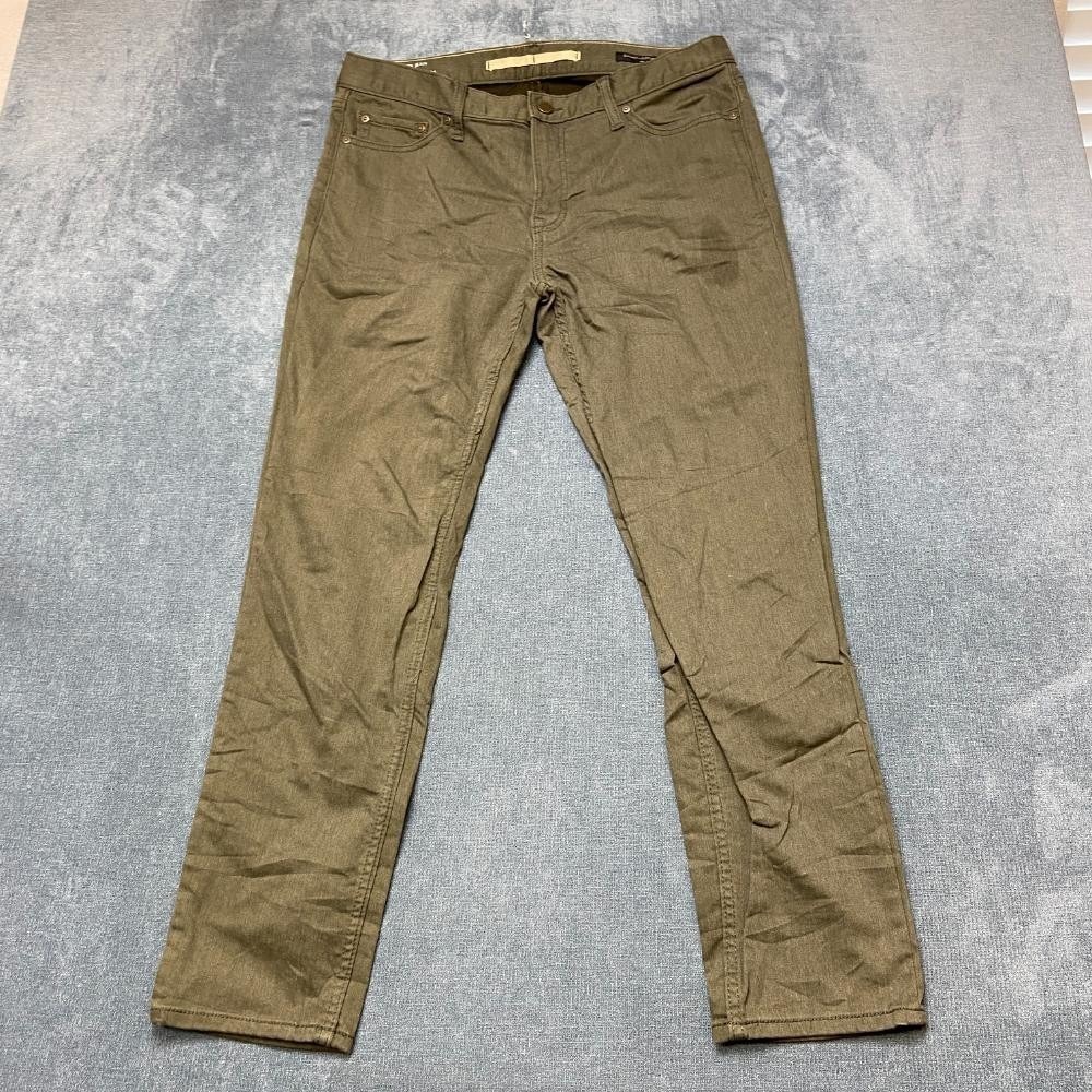 Banana Republic Travel Jeans Mens 34x30 Green Denim Outdoor Straight Slim Fit